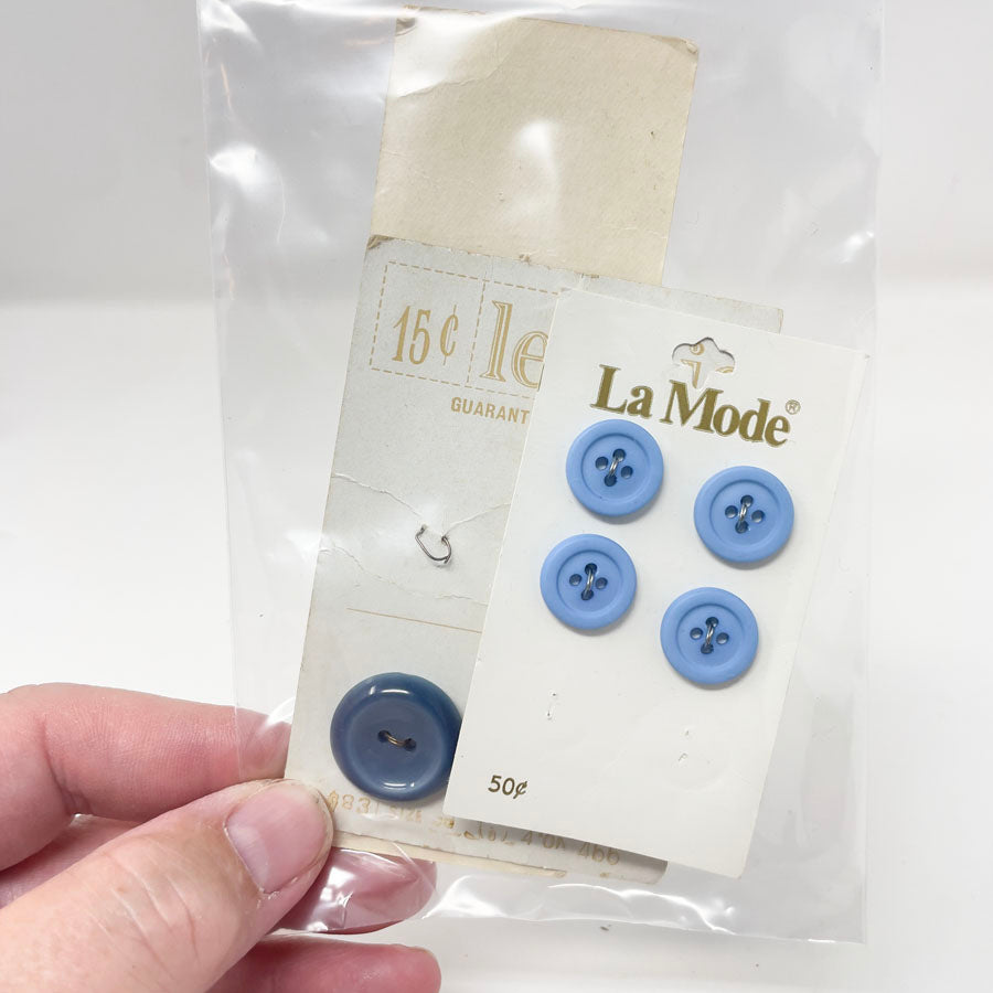 Blue assorted bag of buttons