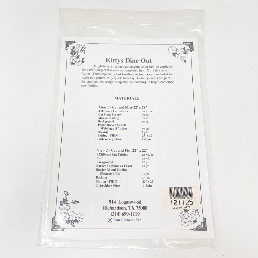 Kittys Dine Out Quilt Pattern by Four Corners