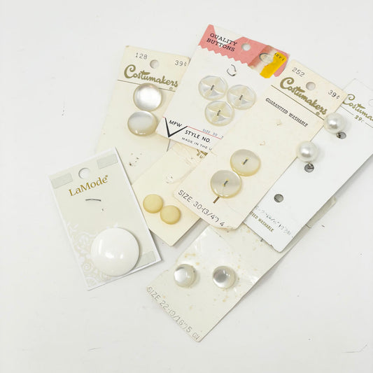 White and Pearl assorted bag of buttons