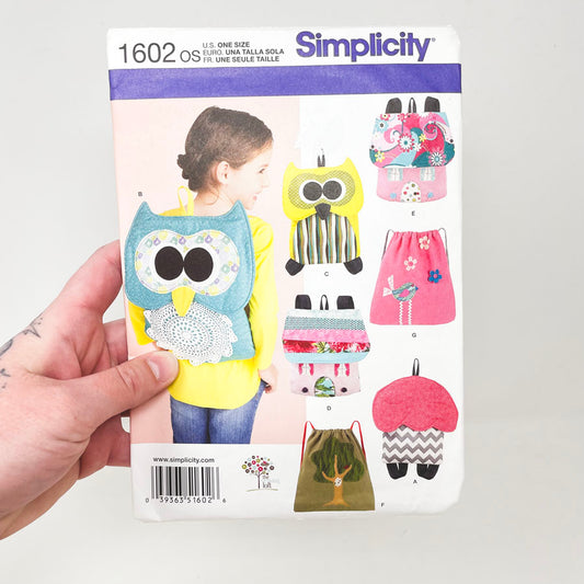 Simplicity 1602 Sewing Pattern - Child's Backpacks