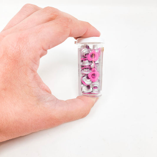 Rose Pink Heart Eyelets