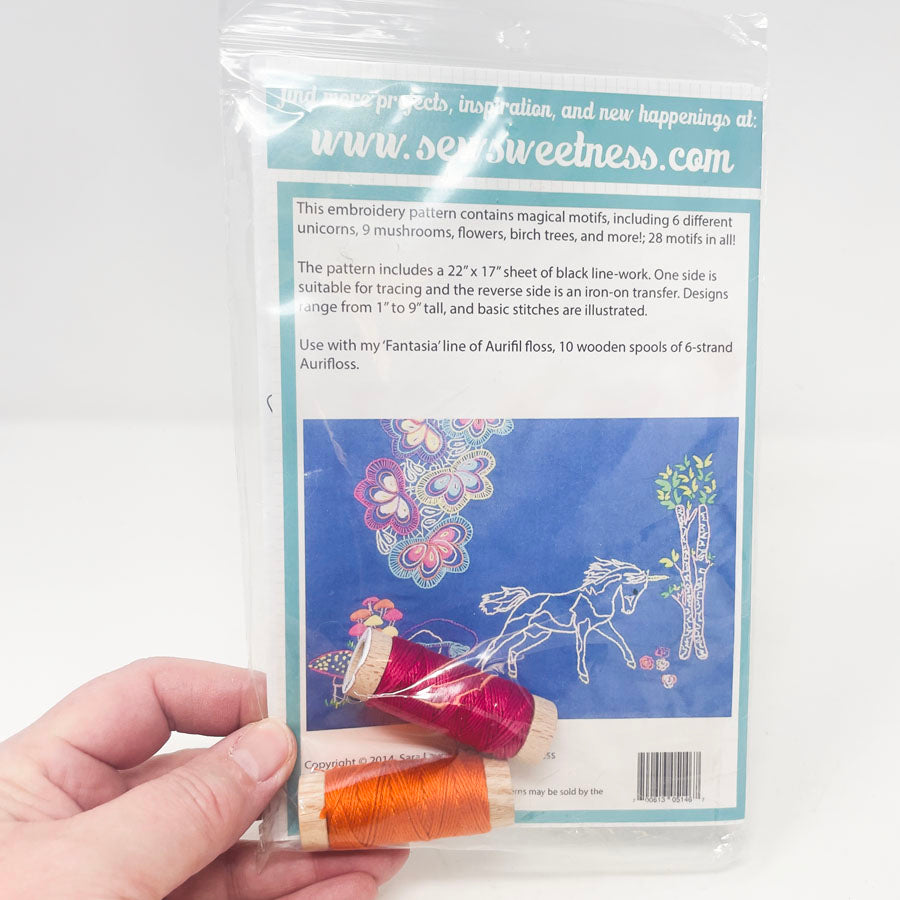 Fantasia Embroidery Unicorn Pattern & Thread