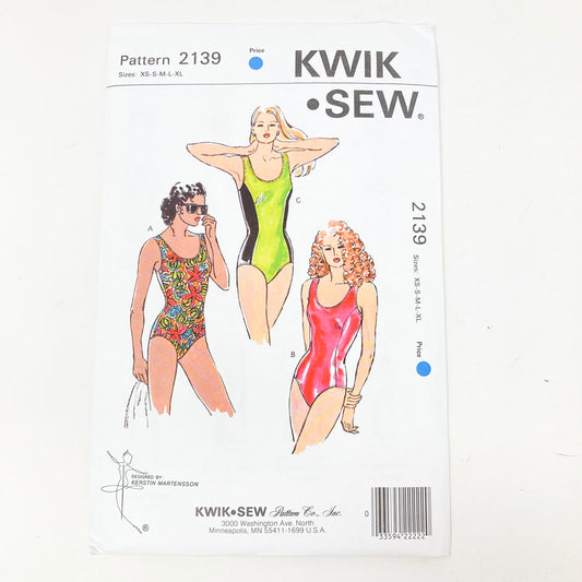 Kwik Sew 2139 Sewing Pattern - Swimsuit (XS-XL) - 1990s