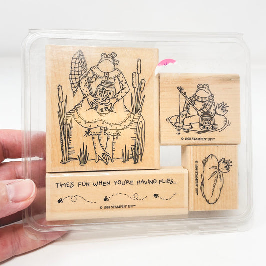 Frogs and Flies Wood Stamps by Stampin' Up