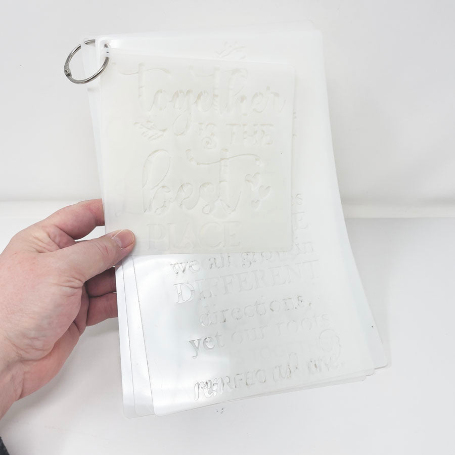 Bundle of Plastic Stencil Sayings