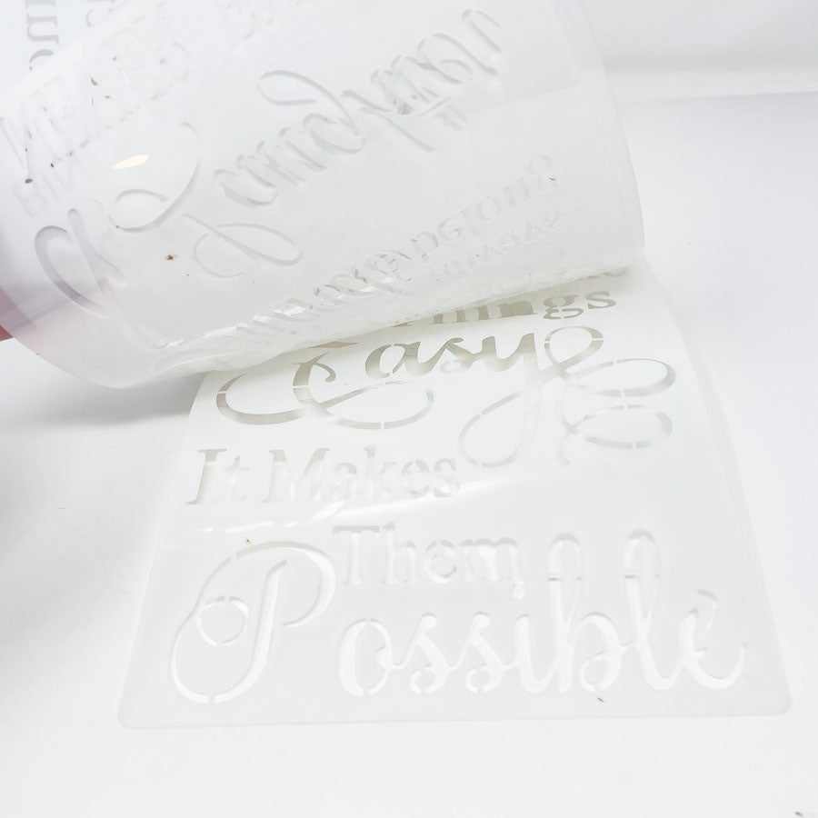 Bundle of Plastic Stencil Sayings