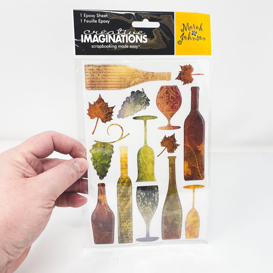 Creative Imaginations Wine Epoxy Stickers