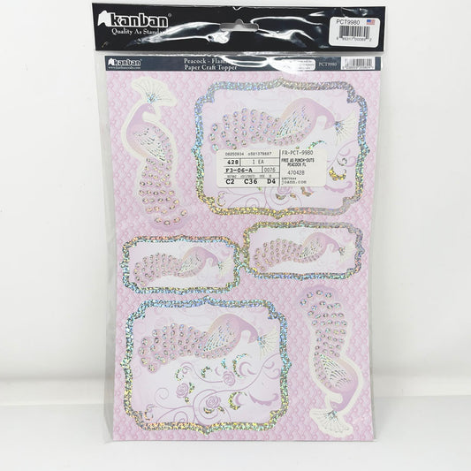 Kanban Glitter Peacock Flamingo Stickers
