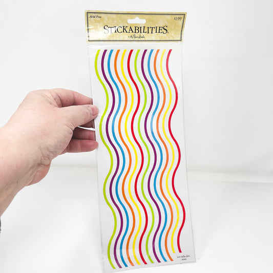 Stickabilities Wavy Rainbow Line Stickers
