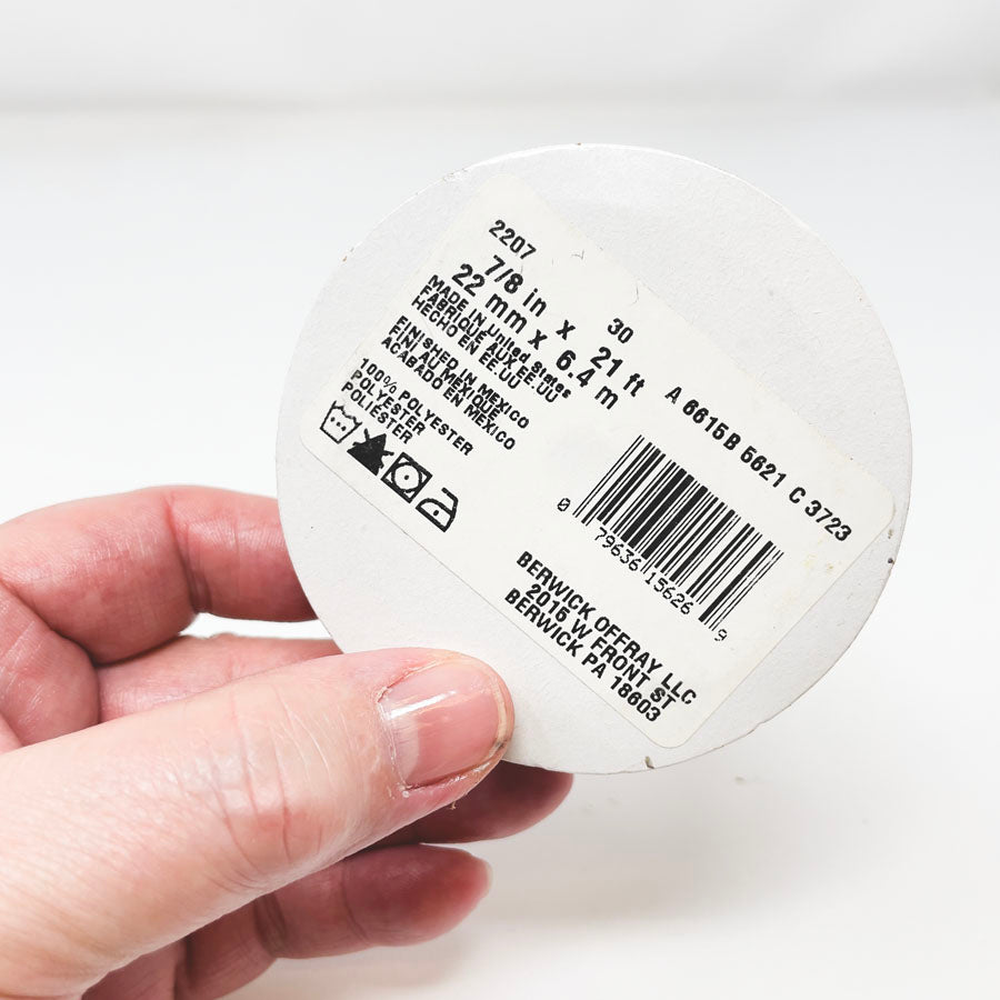 7/8" Black Poly Satin Ribbon Spool