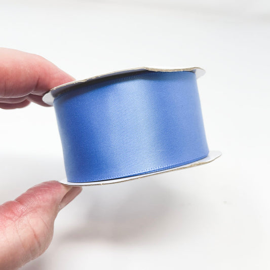 1.5" Bright Blue Poly Satin Ribbon Spool