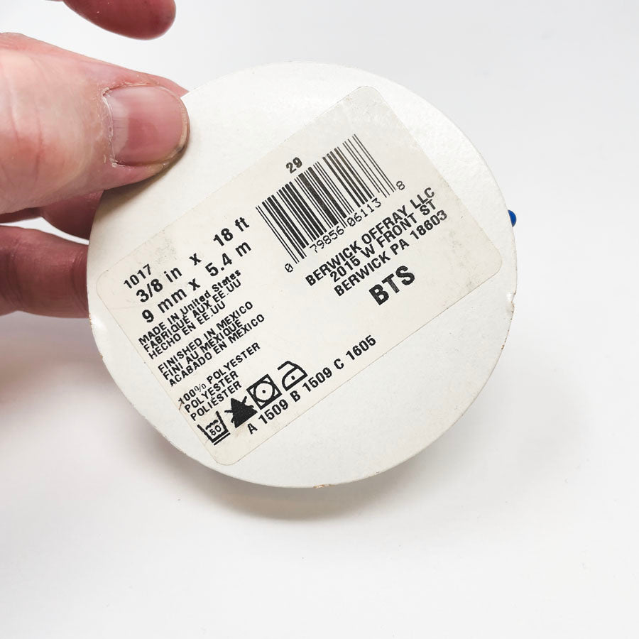3/8" White Poly Satin Ribbon Spool