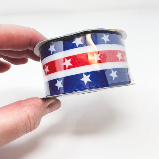 1.5" July 4th Poly Satin Ribbon Spool