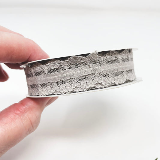 Save The Date Gray Lace Ribbon Spool