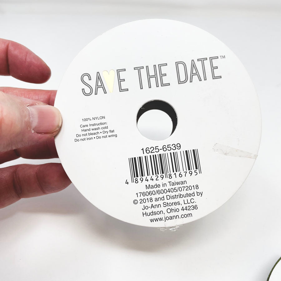 Save The Date Gray Lace Ribbon Spool