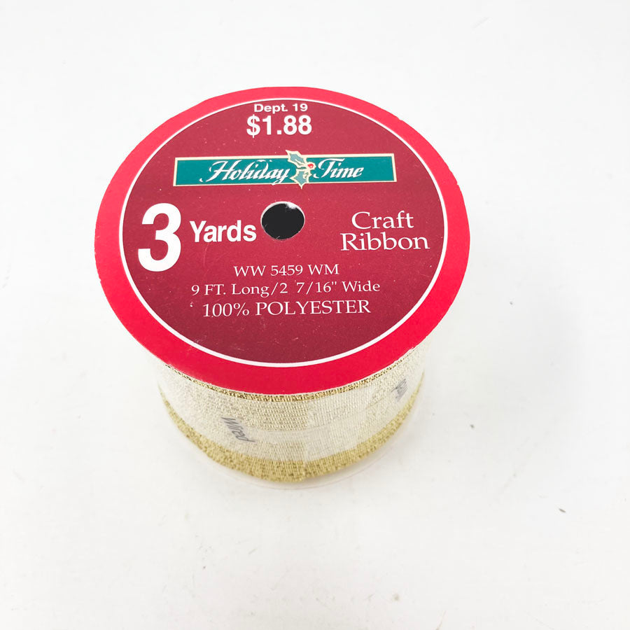 Holiday Time Sparkle Gold Ribbon 2-7/16"