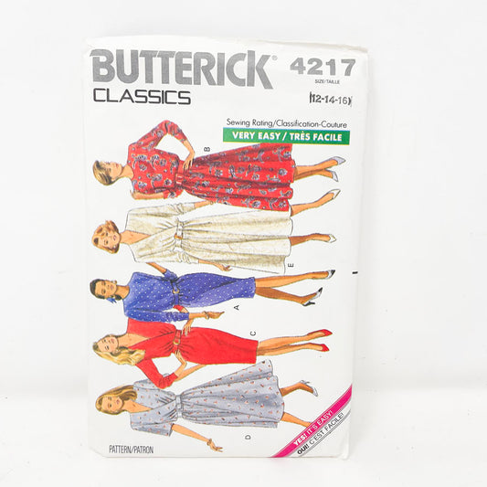 Vintage 1989 Butterick Dress - 4217 - Size 12-16