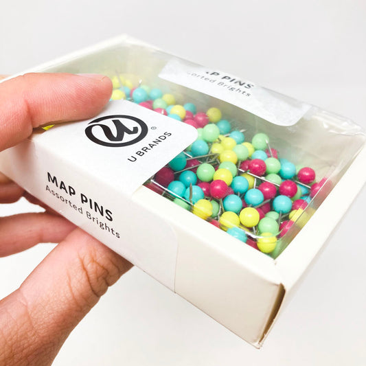 Multi colored push pins
