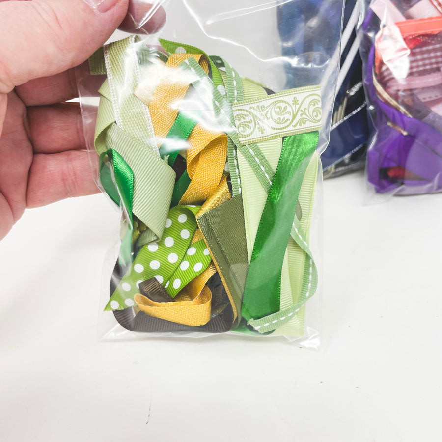 Kid Crafting Ribbon Bundles