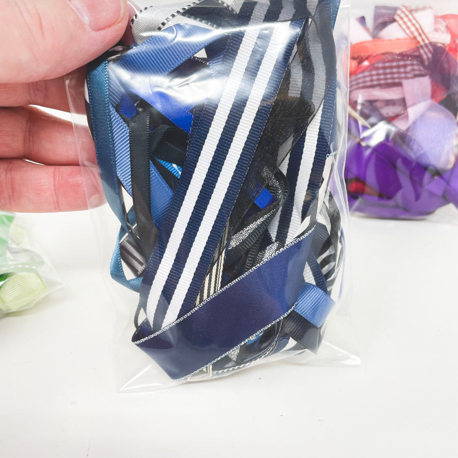 Kid Crafting Ribbon Bundles