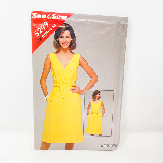 Vintage 1980s See & Sew Dress - 5299 - Size 14-18