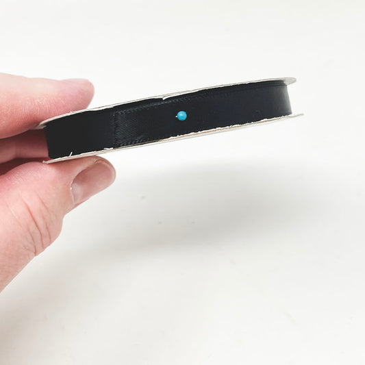 3/8" Black Poly Satin Ribbon Spool