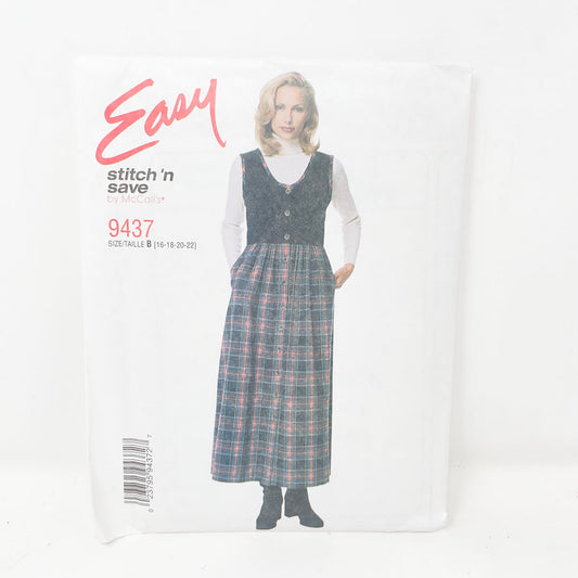 Vintage 1988 Easy McCalls Dress - 9437 - Size 16-22