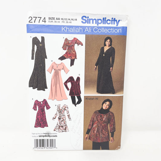 2008 Simplicity Khaliah Ali Dress/Top - 2774 - Size 10-18