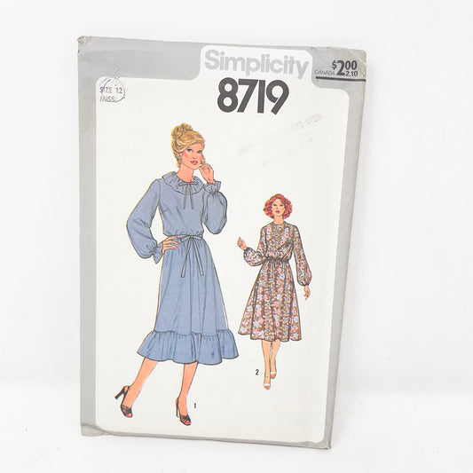 Vintage 1978 Simplicity Dress - 8719 - Size 12