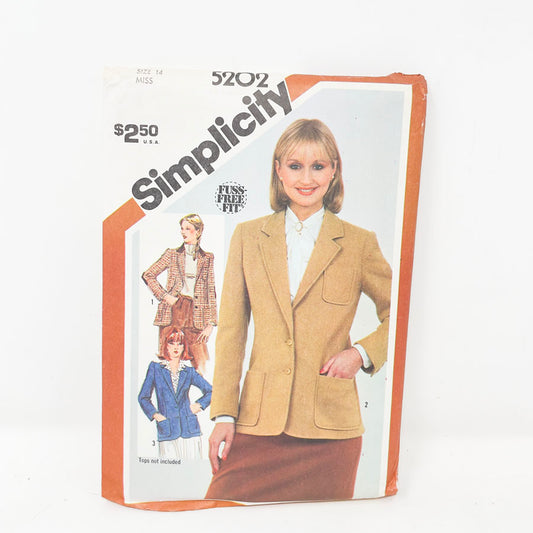 Vintage 1981 Simplicity Jacket - 5202 - Size 14