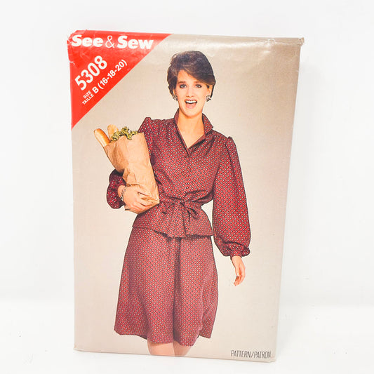 Vintage 1980s See & Sew Dress - 5308 - Size 16-18