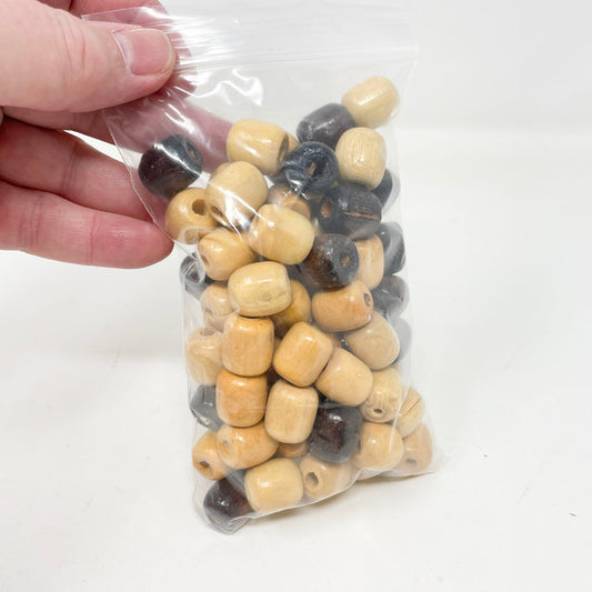 Rounded Wood Barrel Beads
