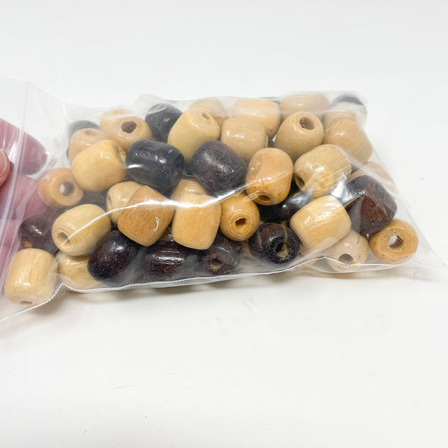 Rounded Wood Barrel Beads