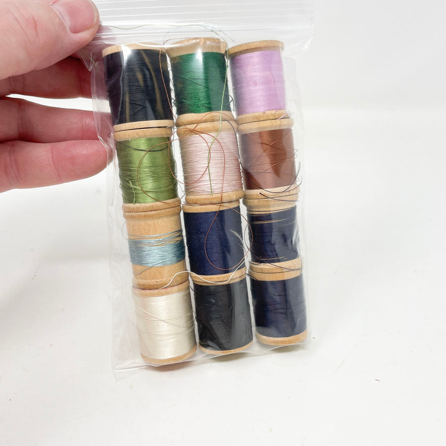 Sew With Silk Thread Bundle - Wooden Spools