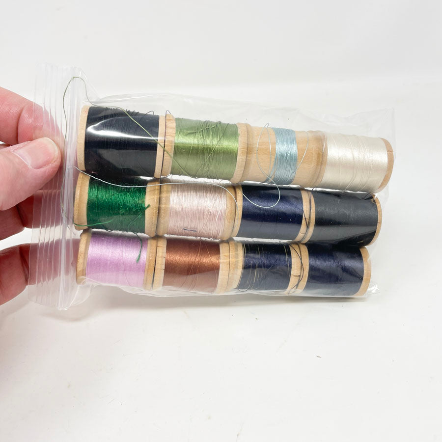 Sew With Silk Thread Bundle - Wooden Spools