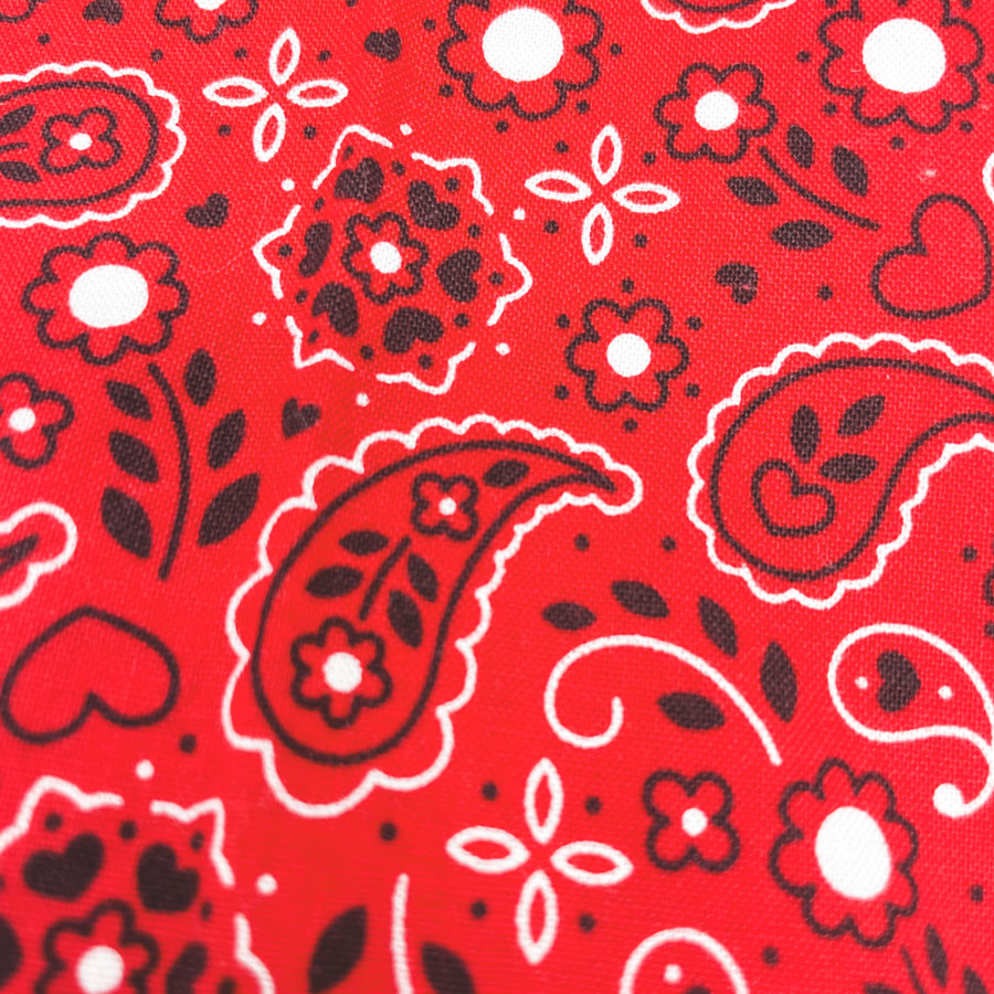 1 yd x 40" - Red Paisley Handkerchief Fabric