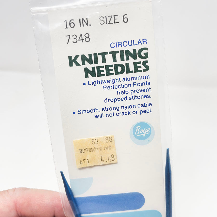 16" - Size 6 - Boye Aluminum Circular Knitting Needle