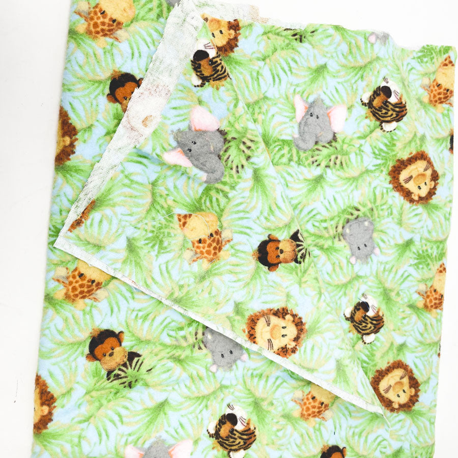 1 yd x 41" - Baby Jungle Flannel Fabric