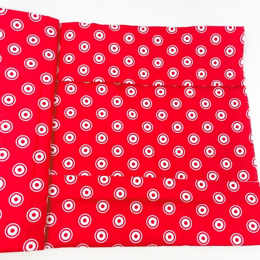 1 yd x 44" - Red Target Fabric