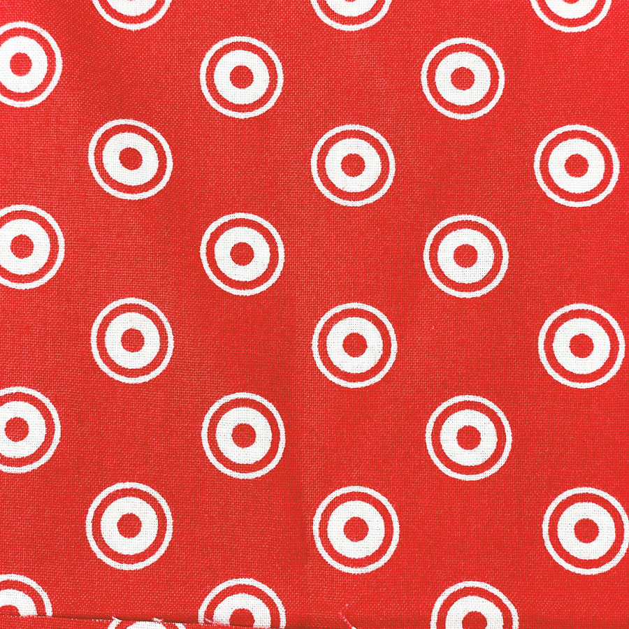 1 yd x 44" - Red Target Fabric