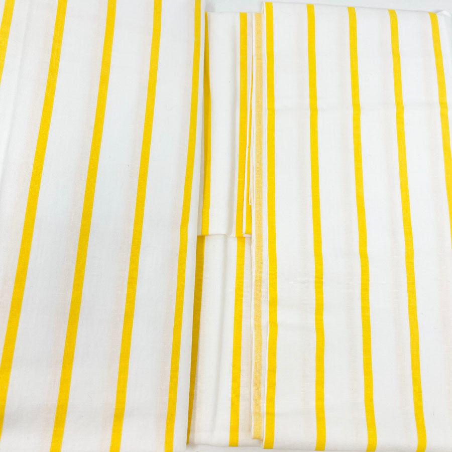 2 yd x 44" - White and Yellow Stripe Fabric
