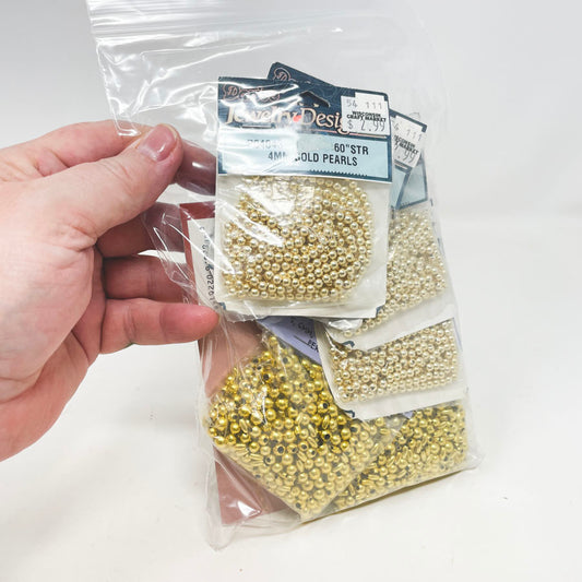 Gold Plastic Bead Mega Bundle