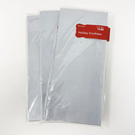 30 ct. Silver Holiday Envelopes