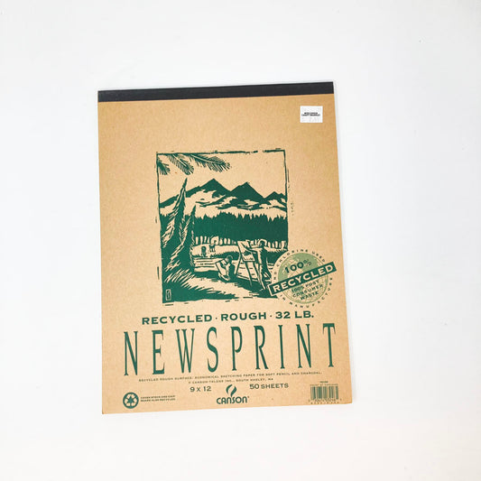 Canson Recycled Rough Newsprint Paper 9" x 12"