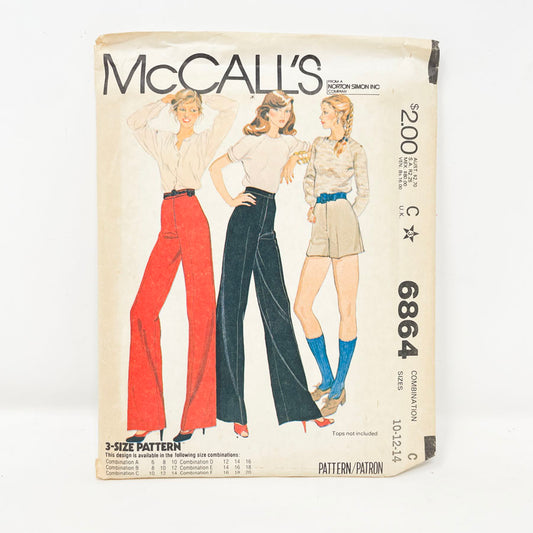 6864 Bottoms Pattern  (10-14) - McCall's - 1970s