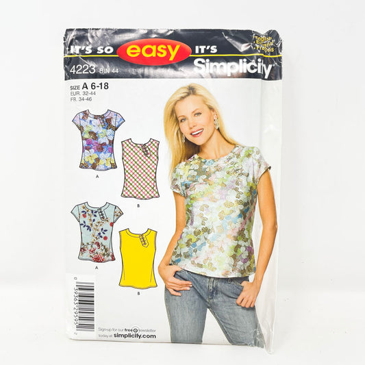 2006 Simplicity 4223 Sewing Pattern - Tunic (6-18)