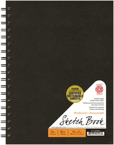 NEW // PentalicTraditional Wirebound Sketchbook 7" x 10"