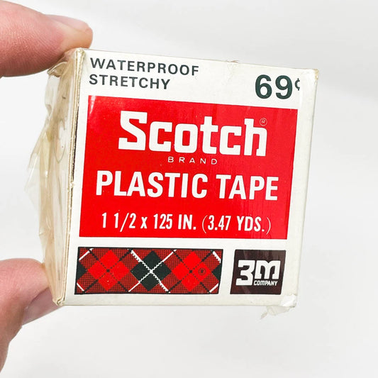 Vintage Scotch Brand Plastic Tape - Red