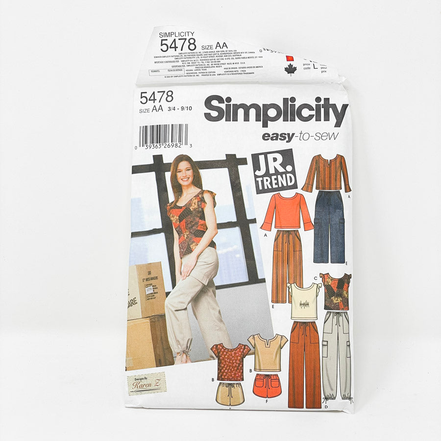 2003 Simplicity Pattern - Top/Bottom - 5478